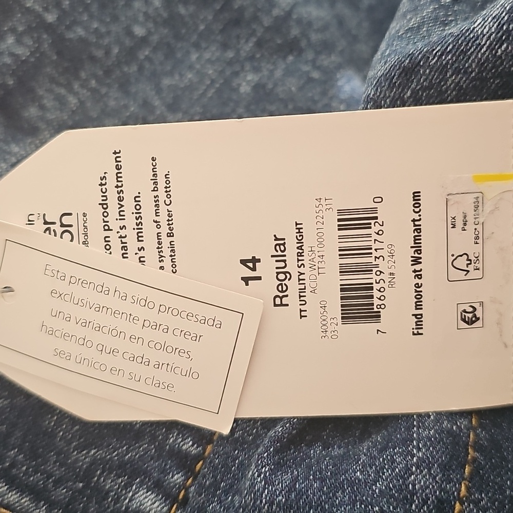 Time and Tru Dark Blue Acid Wash Denim High Rise Utility Jeans. NWTTime and Tru - Picture 10 of 10